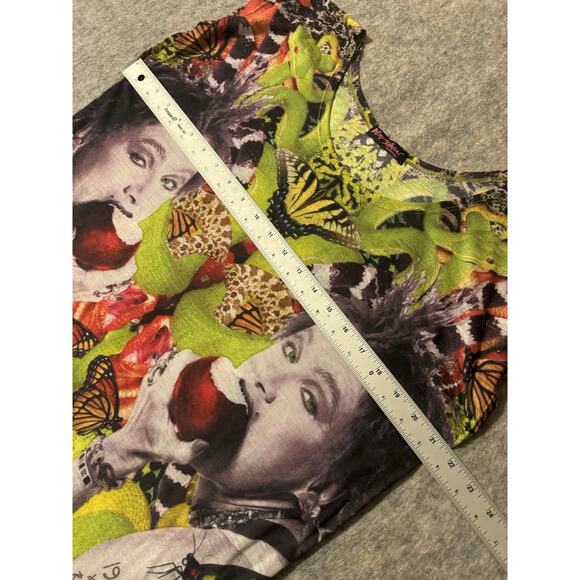 Betsey Johnson vintage 90s Queen of Apple Top Vintage All over print Rare - Picture 3 of 6